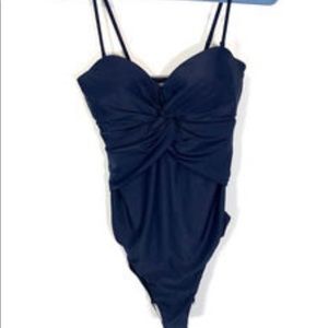 Ann Taylor Loft Beach One-Piece Swimsuit Twist Front Women's Size 8